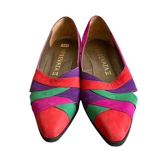 Prevata II Italy Vintage Suede Pointy Toe Flat Loafer Slip-On Shoes 9AA - Picture 7 of 12